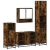 vidaXL Set de mobilier de baie 4 piese Lemn prelucrat de stejar afumat