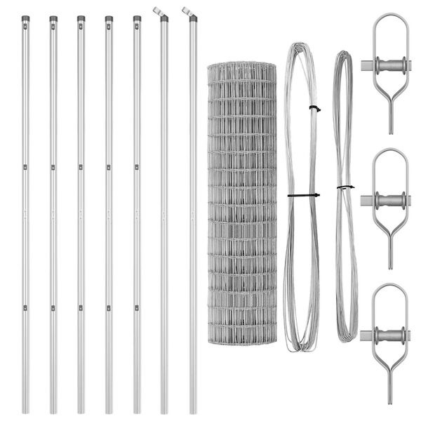 vidaXL Gard cu St&acirc;lp Argintiu 1 x 25 m Oțel și PVC
