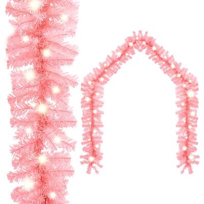 vidaXL Ghirlandă de Crăciun cu lumini LED, roz, 10 m