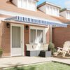 vidaXL Cortina Retractabilă Albastru și Alb 350 x 200 cm