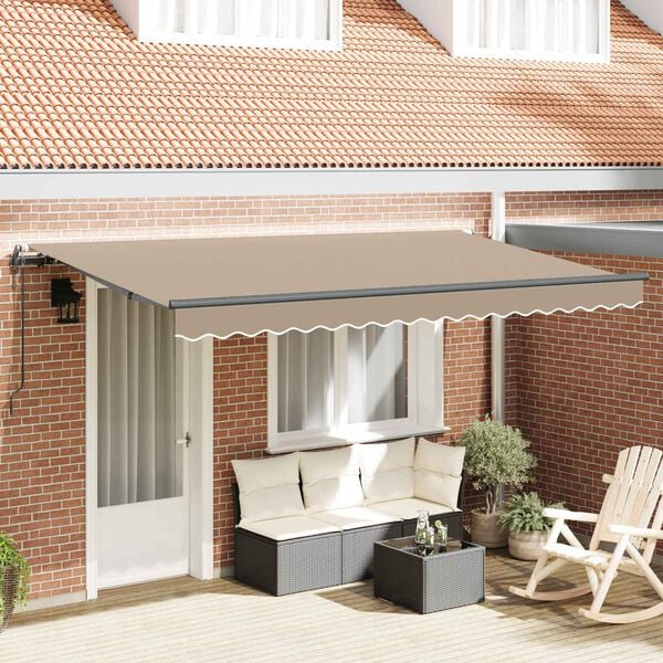 vidaXL Cortina Retractabilă Bej 400 x 200 cm țesătură