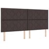 vidaXL Pat cu arcuri cu saltea cu headboard Maro 200 x 200 cm țesătură