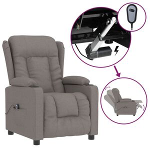 vidaXL Fotoliu rabatabil electric, gri taupe, material textil