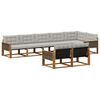 vidaXL Set de canapele de exterior 8 buc. Natural și gri deschis