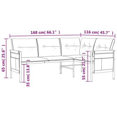 vidaXL Set de mobilier dining pentru grădină, 2 piese, antracit, oțel