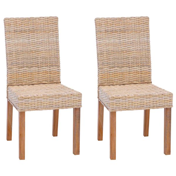 vidaXL Scaun de sufragerie 2 pcs natural 45 x 54 x 93 cm