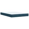 vidaXL Pat box spring cu saltea, albastru, 140x200 cm, catifea