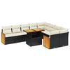 vidaXL Set canapele de grădină cu perne, 10 piese, negru, poliratan