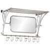 vidaXL Suport bagaj cu umerașe/oglindă, montat pe perete, aluminiu