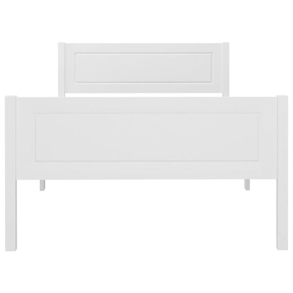 vidaXL Cadru de pat, alb, 100x200 cm, lemn masiv de pin