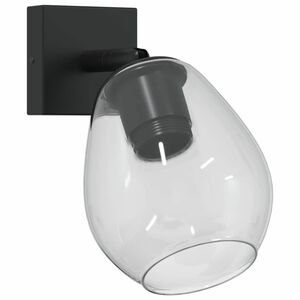 vidaXL Spot de tavan Negru 13 x 13 x 26 cm Sticlă și Metal
