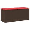 vidaXL Bancă de grădină cu pernă maro 110x40x44 cm polirattan