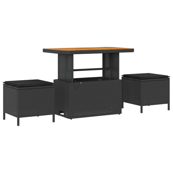 vidaXL Set de canapele pentru grădină cu pernă 8 pcs Negru poliratan