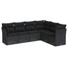 vidaXL Set mobilier de grădină cu perne, 6 piese, negru, poliratan