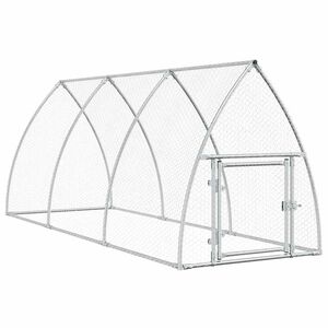 vidaXL Coteț pentru păsări, gri, 300x105x120 cm, oțel galvanizat