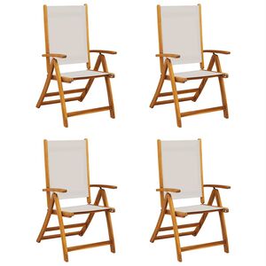 vidaXL Scaune de grădină pliabile 4 buc. lemn masiv acacia & textilenă