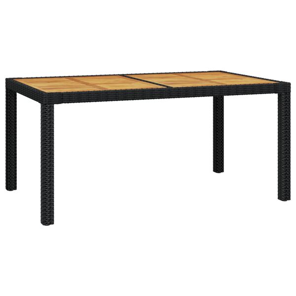 vidaXL Set mobilier de exterior cu perne, 5 piese, negru, poliratan