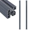 vidaXL St&acirc;lpi de gard, 2 buc., gri &icirc;nchis, 185 cm, aluminiu
