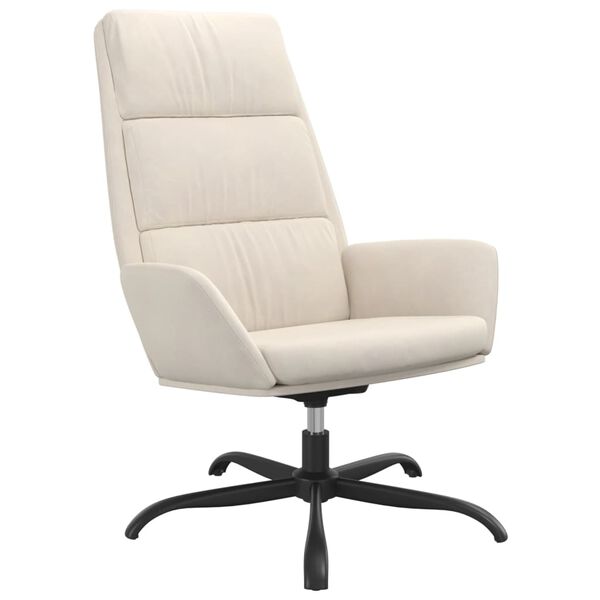 vidaXL Scaun de relaxare, crem, catifea