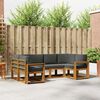 vidaXL Set de canapele de exterior cu pernă 6 pcs Natural și Antracit
