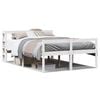 vidaXL Cadru de pat senior cu tăblie, 120x200 cm, alb, lemn masiv pin