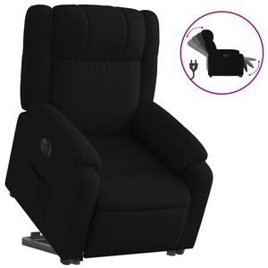 vidaXL Fotoliu electric rabatabil cu ridicare, negru, textil