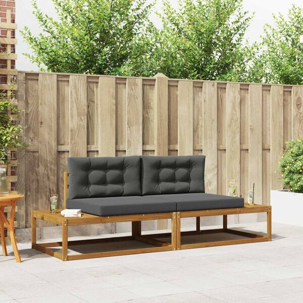 vidaXL Set de canapele de exterior 2 Bucată Natural și Antracit