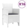 vidaXL Set de masă de grădină cu perne cu pernă 17 pcs Alb PP