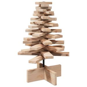 vidaXL Brad de Crăciun din lemn decorativ, 60 cm, lemn de pin masiv