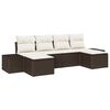 vidaXL Set de canapele pentru grădină 4 pcs Maro și Crem poliratan