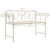 vidaXL Bancă de grădină, alb vintage, 132 cm, metal