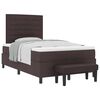 vidaXL Pat cu arcuri cu headboard Maro &icirc;nchis 120 x 200 cm țesătură