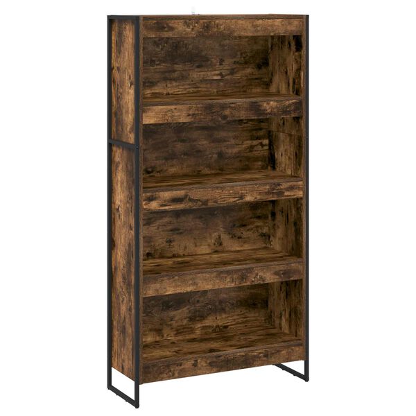vidaXL Dulap pentru cărți 2 pcs Stejar fumuriu 80 x 30 x 155 cm