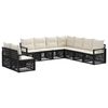 vidaXL Set de canapele pentru grădină 9 pcs Negru poliratan