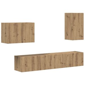 vidaXL Set Dulap pentru Televizor Montat pe Perete 4 pcs Lemn compozit