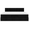 vidaXL Cadru de pat otoman cu saltea țesătură neagră 160x200cm