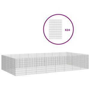 vidaXL Adăpost pentru animale cu 24 panouri, 54x80 cm, fier galvanizat