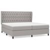 vidaXL Pat box spring cu saltea, gri deschis, 200x200 cm, textil