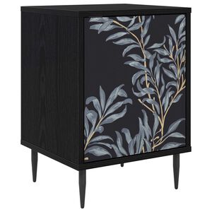 vidaXL Dulap de noapte DOKKUM Stejar Negru 36 x 33 x 51 cm
