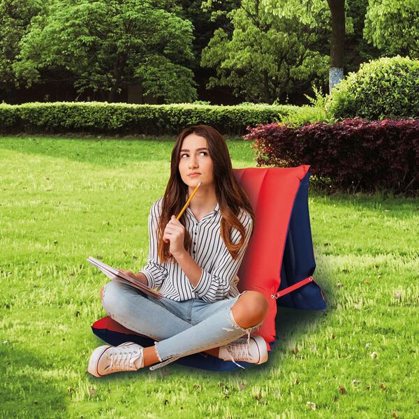 WEHNCKE Scaun/Saltea gonflabil, 175x54 cm, roșu și albastru