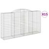 vidaXL Coșuri gabion arcuite 5 buc, 300x50x160/180 cm, fier galvanizat