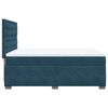 vidaXL Pat box spring cu saltea, albastru, 140x200 cm, catifea