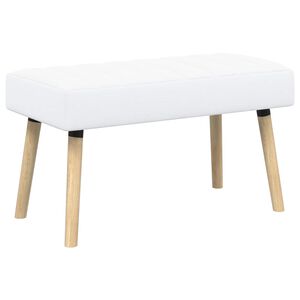 vidaXL Bancă cu tapițare canelată Alb 80 x 40 x 46 cm Țesătură