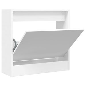 vidaXL Pantofar, alb, 60x21x57 cm, lemn prelucrat