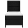 vidaXL Pat cu arcuri cu saltea cu headboard Negru 200 x 80 cm țesătură
