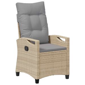 vidaXL Scaun de grădină rabatabil Beige și gri deschis poliratan