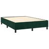 vidaXL Pat box spring cu saltea, verde &icirc;nchis, 140x200 cm, catifea