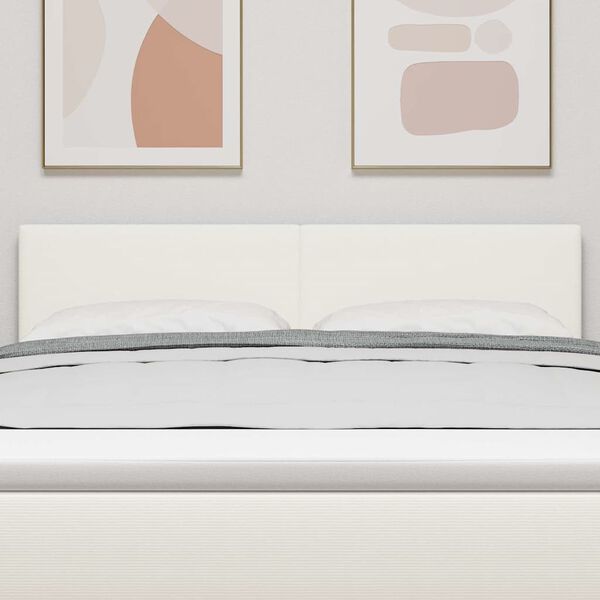 vidaXL Tăblie cap cu headboard Crem 144 cm Piele artificială