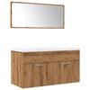 vidaXL Set mobilier de baie, 3 piese, stejar artizanal, lemn prelucrat