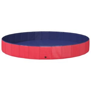 vidaXL Piscină pentru c&acirc;ini Roșu &Oslash;300 x 38 cm PVC gros